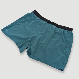 Janji AFO Shorts Mens XL Teal Blue 5" Inseam Running Athletic Training Active